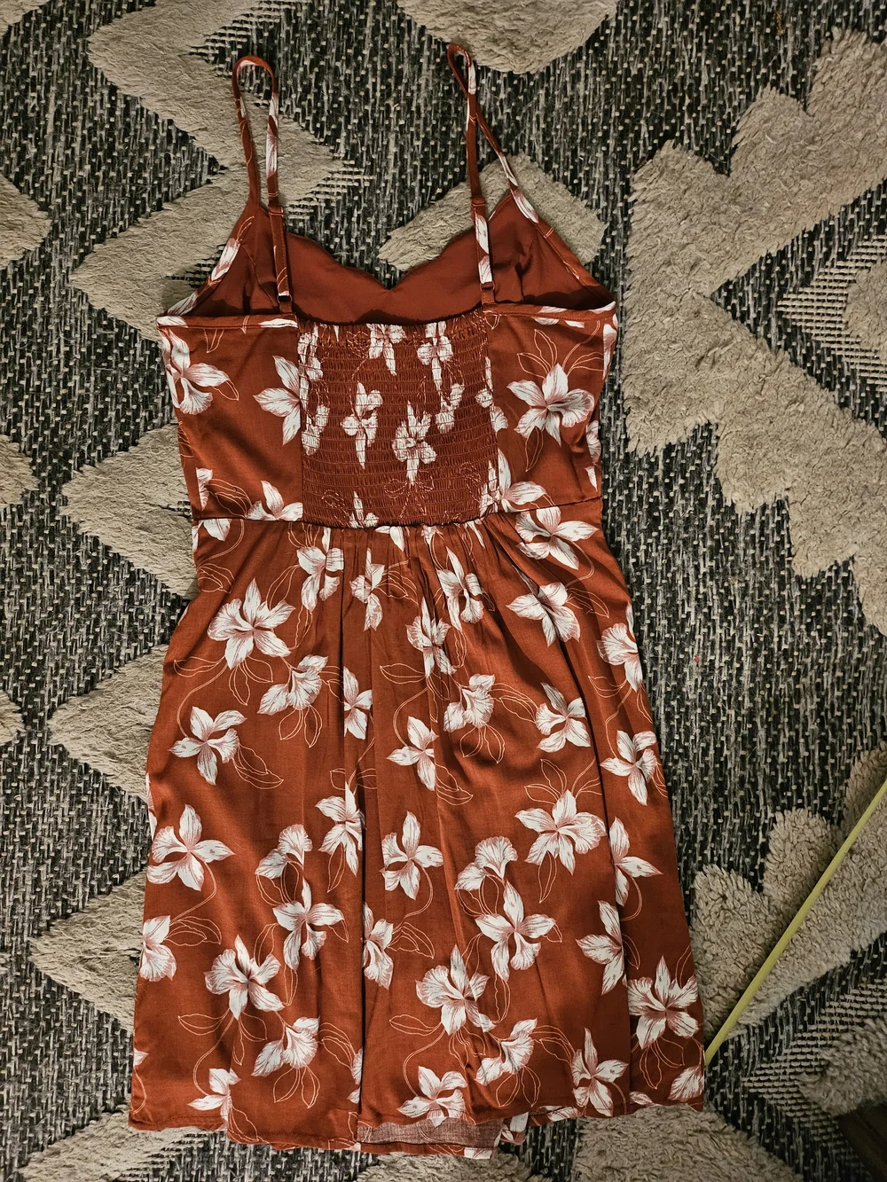 41 Hawthorn Rust Slip Dress with White Floral Print - Picture 4 of 5